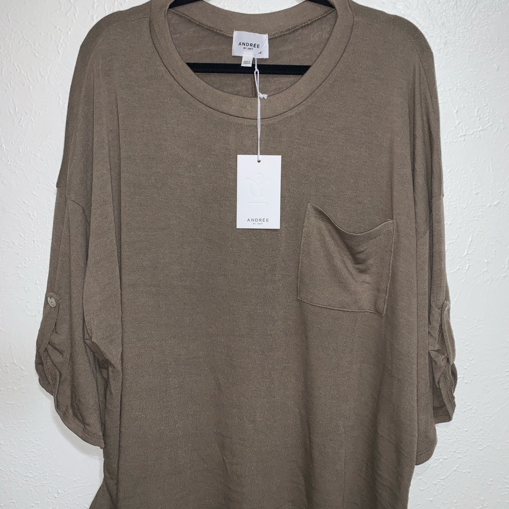Andree Taupe Long Sleeve Women's Top